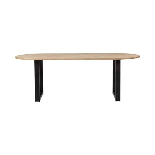 Combi-tablo Eettafel ovaal eiken U-poot 220 cm