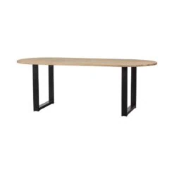 Combi-tablo Eettafel ovaal eiken U-poot 220 cm