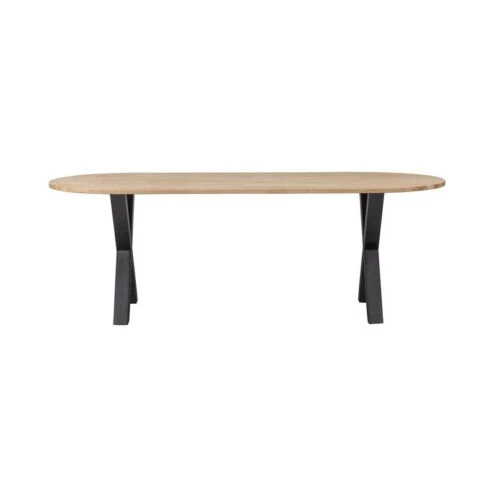 Combi-tablo Eettafel ovaal eiken X-poot 220 cm