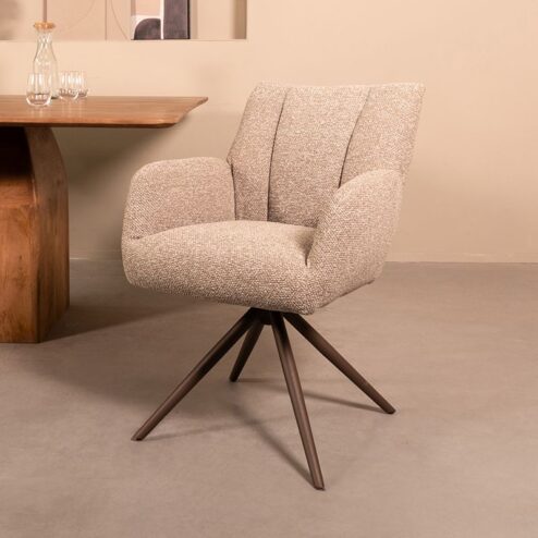 Eetkamerstoel Padua Mushroom Boucle met Brons poot