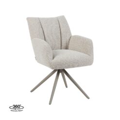 Eetkamerstoel Padua Naturel Boucle met Taupe poot