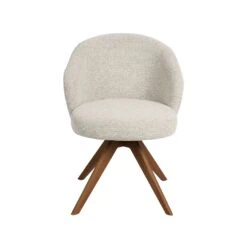 Eetkamerstoel Sabi Naturel Boucle met Walnoot poot