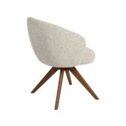 Eetkamerstoel Sabi Naturel Boucle met Walnoot poot