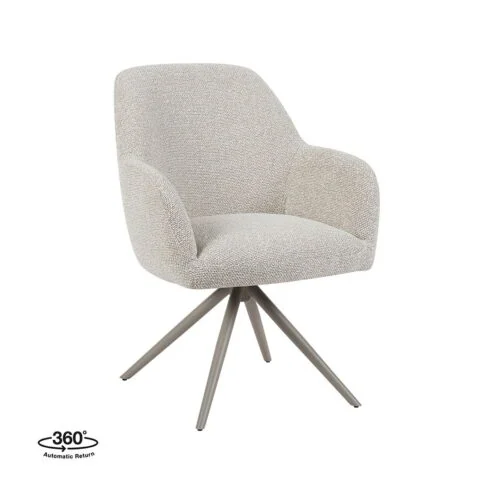 Eetkamerstoel Sayuri Naturel Boucle met Taupe poot