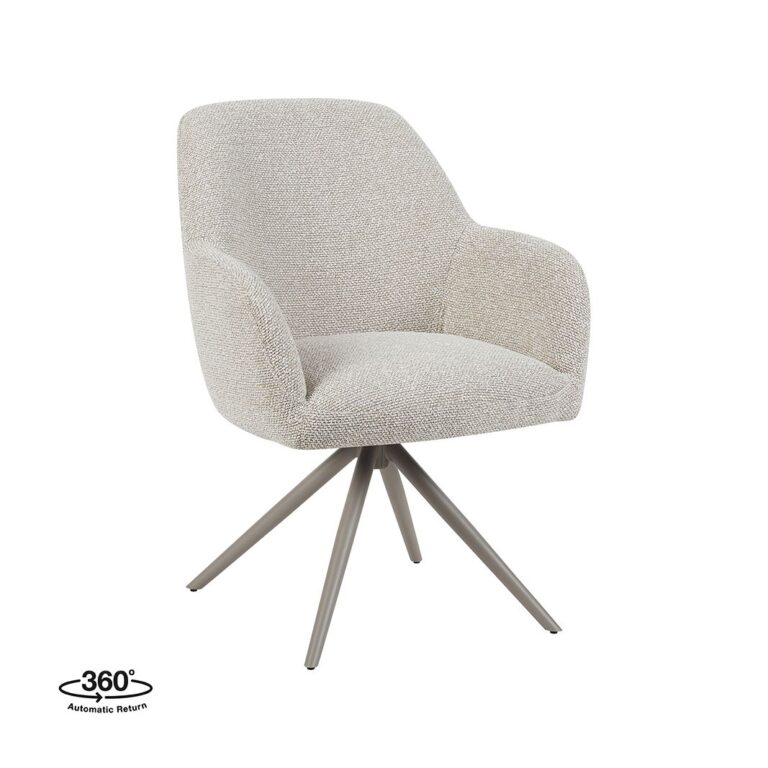 Eetkamerstoel Sayuri Naturel Boucle met Taupe poot