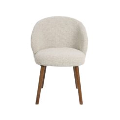 Eetkamerstoel Shiro Naturel Boucle met Walnoot poot