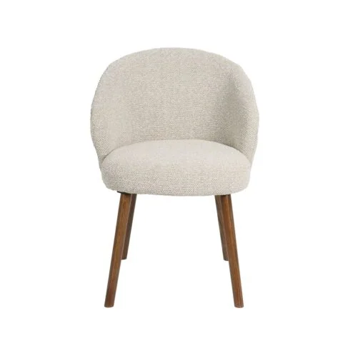 Eetkamerstoel Shiro Naturel Boucle met Walnoot poot