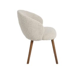 Eetkamerstoel Shiro Naturel Boucle met Walnoot poot