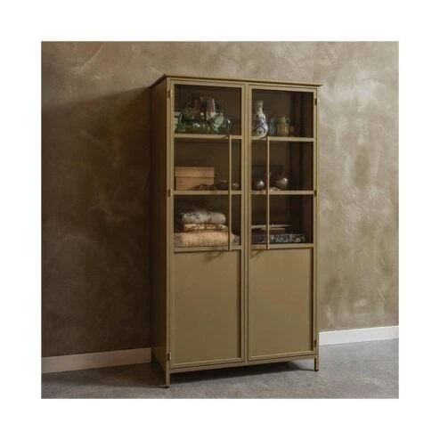 Exhibit Vitrinekast metaal khaki 99 cm