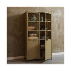 Exhibit Vitrinekast metaal khaki 99 cm