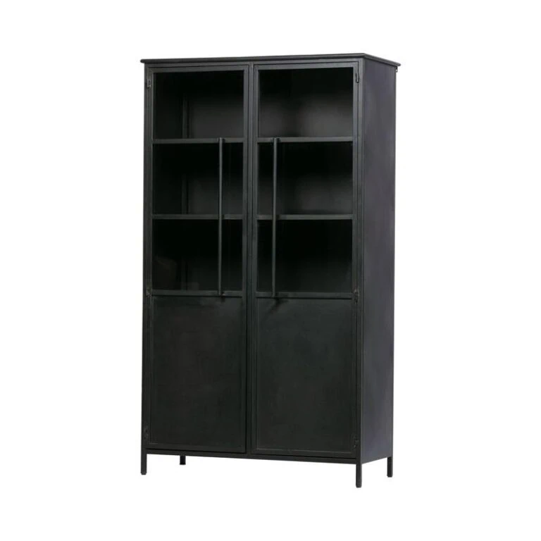 Exhibit Vitrinekast metaal zwart 99 cm