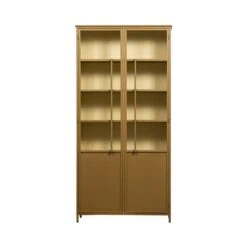 Exhibit XL 2-deurs Vitrinekast metaal honinggeel 99 cm