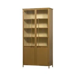 Exhibit XL 2-deurs Vitrinekast metaal honinggeel 99 cm