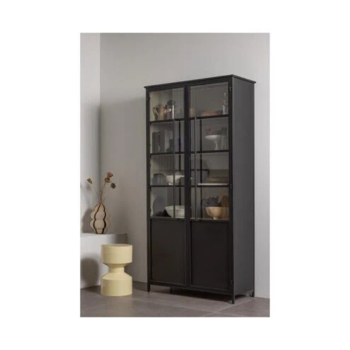 Exhibit XL 2-deurs Vitrinekast metaal zwart 99 cm