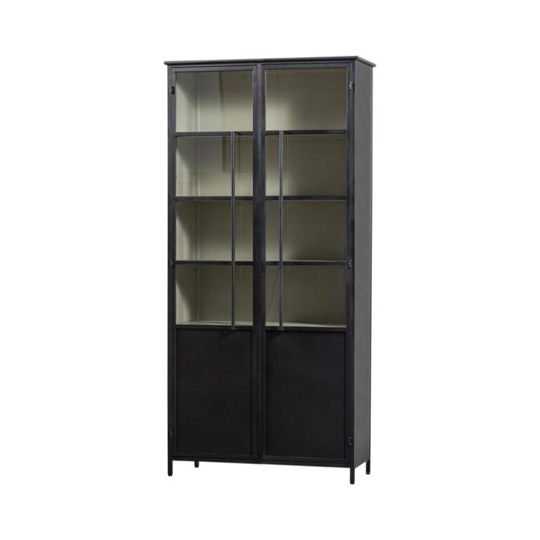 Exhibit XL 2-deurs Vitrinekast metaal zwart 99 cm