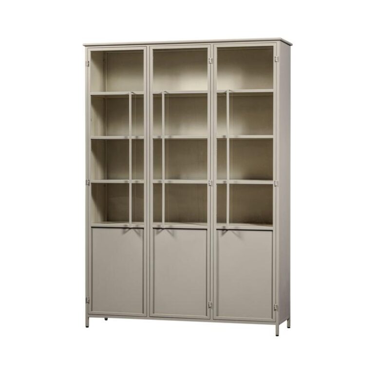 Exhibit XL 3-deurs Vitrinekast metaal zand 99 cm