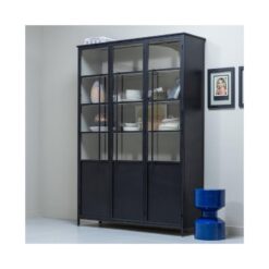 Exhibit XL 3-deurs Vitrinekast metaal zwart 99 cm