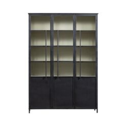 Exhibit XL 3-deurs Vitrinekast metaal zwart 99 cm
