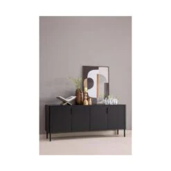 Gunnar Dressoir grenen matzwart 200 cm