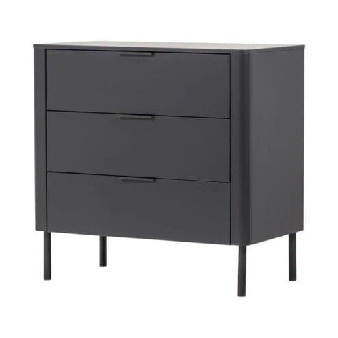 Gunnar Ladekast grenen matzwart 94 cm