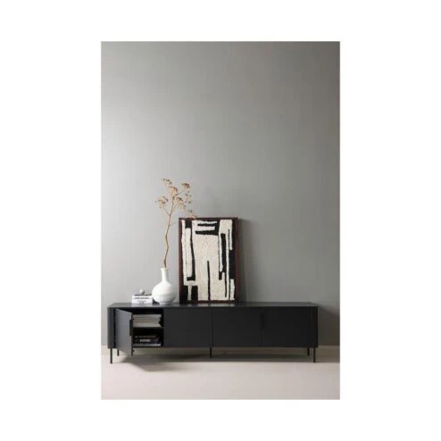 Gunnar Tv meubel grenen matzwart 200 cm