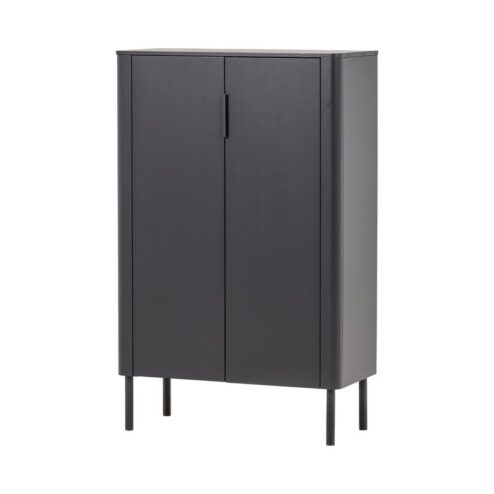 Gunnar Vitrinekast grenen matzwart 85 cm