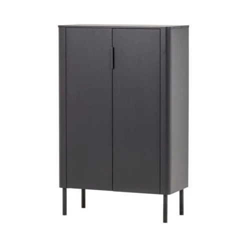 Gunnar Vitrinekast grenen matzwart 85 cm