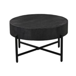 Ilia Salontafel rond manghout Zwart 80cm