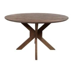Marlon Eetkamertafel rond Acaciahout bruin 130 cm
