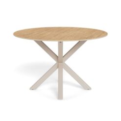 Myrthe Eettafel rond Keramiek met beige poot 119 cm