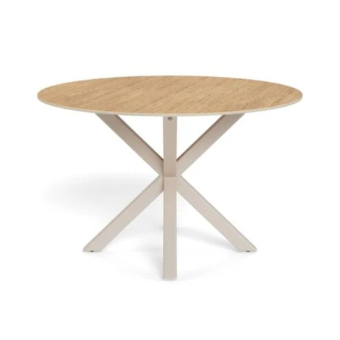Myrthe Eettafel rond Keramiek met beige poot 119 cm
