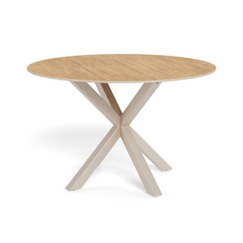 Myrthe Eettafel rond Keramiek met beige poot 119 cm