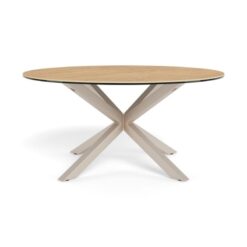 Myrthe Salontafel rond Keramiek met beige poot 82 cm