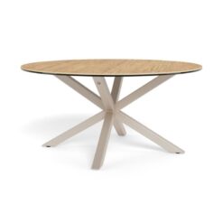 Myrthe Salontafel rond Keramiek met beige poot 82 cm