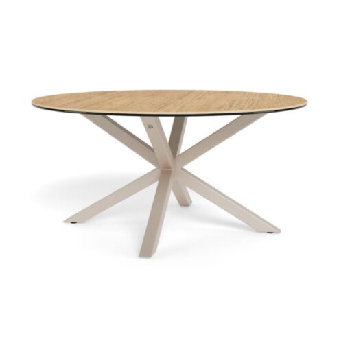 Myrthe Salontafel rond Keramiek met beige poot 82 cm