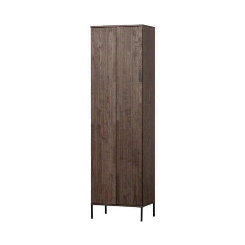 New Gravure Hoge kast met lade essen fineer espresso 60 cm