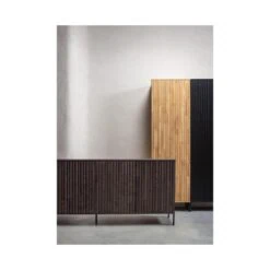 New Gravure Hoge kast met lade grenen zwart 60 cm