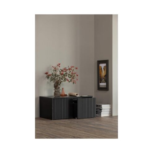 New Gravure Kistbank grenen zwart 88 cm