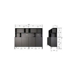 New Gravure Opzetkast eiken naturel 200 cm