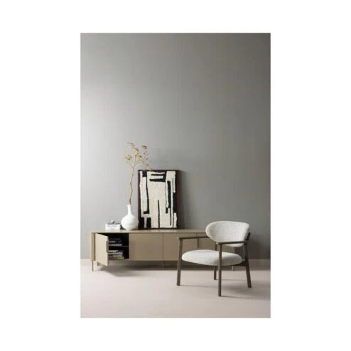 Udar Fauteuil naturel met houten frame bruin