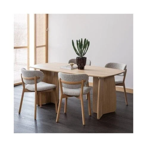 Udar Fauteuil naturel met houten frame naturel