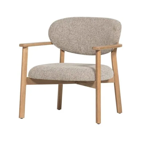 Udar Fauteuil naturel met houten frame naturel