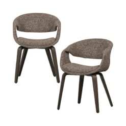 Yossi Eetkamerstoel bruin met houten poot donkerbruin