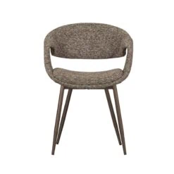 Yossi Eetkamerstoel bruin met metalen poot koper