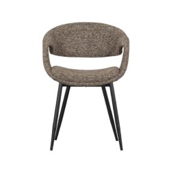 Yossi Eetkamerstoel bruin met metalen poot zwart