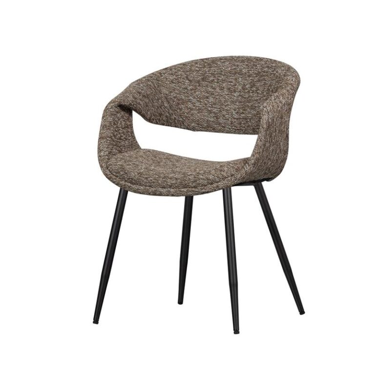 Yossi Eetkamerstoel bruin met metalen poot zwart