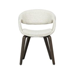 Yossi Eetkamerstoel naturel met houten poot donkerbruin