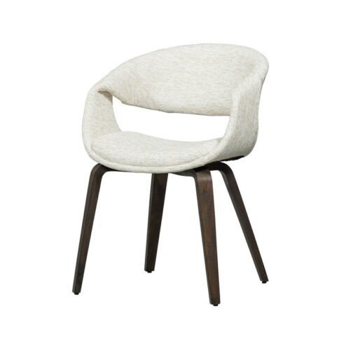 Yossi Eetkamerstoel naturel met houten poot donkerbruin