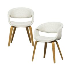 Yossi Eetkamerstoel naturel met houten poot naturel