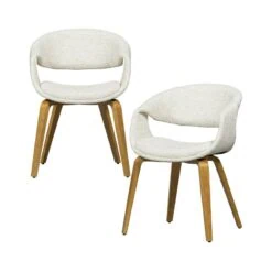 Yossi Eetkamerstoel naturel met houten poot naturel